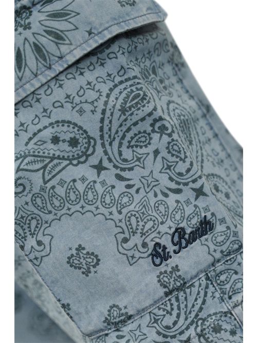 Bermuda Marseille in lino con stampa Bandana Mc2 Saint Barth | MARSEILLE01952H CHAMBRAY BANDANNA ROUND